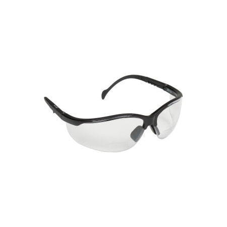 Pyramex Reader Safety Glasses, Black 1.5 Diopter, Clear Lens, Anti-Scratch Coating SB1810R15